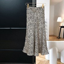 플레어 치마 스커트 A라인 레오파드 프린트 여름 스트레치 하이 웨이스트 롱 캐주얼 용 새틴 Faldas Jupe Femme Saia