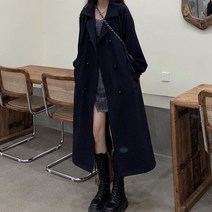 하프트렌치코트 프렌치 클래식 하프기장 여성 봄가을 계절 와이드 루즈핏 더블코트코디 2517104549