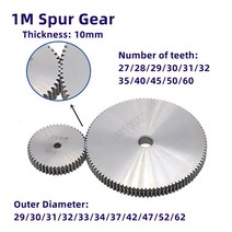 웜기어 베벨 체인 1개 모드 스퍼 기어 톱니 번호 27-60 외경 29mm-62mm 두께 10mm 탄소강 소재 모터, 01 27 Teeth-OD 29mm