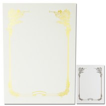 구름한지 금박 테두리의 출력가능한 고급 상장용지 A4, 옛향 자연백색, 10매