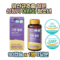비헴철 유산균 추출 철분 90캡슐 성장기 어린이 과일채소분말 청소년 여성 임산부 수유기 가임기 임신 20대 30대 40대 선물 추천 홈쇼핑