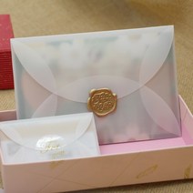 틴케이스 철제 보관함 소품 빈티지 상자 투명 봉투 편지 봉투 반투명 종이 봉투 빈 청첩장, 8.9x5.8cm