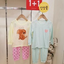 이랜드 [모이모이깜피](1+1패키지특가)모이모이깜피유니프랜드 코지하트블루+리틀퍼피 레이온9부_동아 강북점