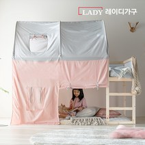레이디가구 마네 양면 벙커침대 +텐트 +견면매트2EA, 심플내추럴