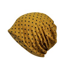 마라톤모자 머리큰사람모자 스포츠모자 여성 야외 러닝 캡 스카프 도트 프린트 캐주얼 스타일 양산 통기성 스트레치 모자 넥 워머 잠자는 요가 모자, 노란색, 한 사이즈