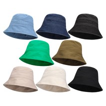 팸드님 우리두리 데님 스티치 벙거지 무지 스트릿 캐주얼 버킷햇 모자 8Colors