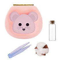 QDY 신생아 소년 소녀용 치아 요정 상자 치아 보관 정리함 보호기 상자, 11.2cmx10.2cmx4.3cm, 나무 ABS, 쥐 핑크