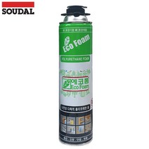 SOUDAL 폴리우레탄 폼 단열 및 방음 발포력 우수 에코폼 750ML - 건타입 및 일회용, 에코폼 건타입, 1개