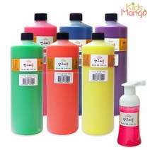 망고버블 거품물감 리필형 1000ml 형광6색 핑거페인팅물감/망고, 수량:망고버블 리필형 1000ml 형광블루 1통