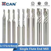 우드락 열선 커터기 xcan 단일 플루트 밀링 커터 3.175 4 6mm 생크 카바이드 엔드 밀 원 플루트 나선형 pvc, 4x4x10