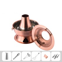 이우미 훠궈 화로 샤브샤브 냄비 중국베이징 전골 구리솥 화로전골 냄비RW1054, 사진색, 32cm