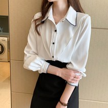 [줄리엔느] 카라 소매 포인트 데일리 블라우스