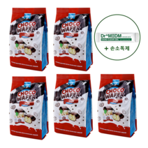 미니초코 웨이퍼 헤이즐넛 140g 5봉 + 손소독제1개, 헤이즐넛140g 5봉