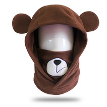GsouSnow 공식 직영 스키 헤드커버 남녀 스노보드 캐릭터 마스크 스노모빌 여행장비 스키 마스크 귀여운 모자예요 겨울 모자요 방한 보온하다 편안하다 패션 커플 모자, 갈색-04