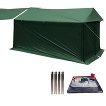 오빌 라운지 쉘터 익스페디션 텐트 + 사이드폴 + 그라운드시트, 그린, 1세트