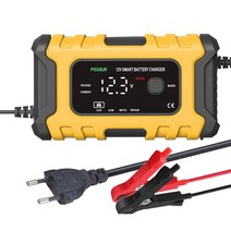 12v충전기 전체 자동차 바이크 오토바이 배터리 충전기 12V 6A 자동 펄스 수리 LCD 디스플레이 스마트 빠른 충전 AGM 딥 사이클 젤 납 산성, [08] 주황색