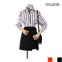 [무자크] 스트라이프 셔츠형 블라우스(MI2ZBL01)