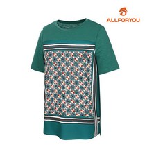 [올포유] [올포유] 여성 프린트 포인트 반팔 티셔츠 AWTRJ6158-804_G