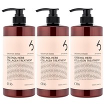 CH6 그리놀 허브 콜라겐 트리트먼트 그린티우드향 탈모 기능성 1000ml, 3개