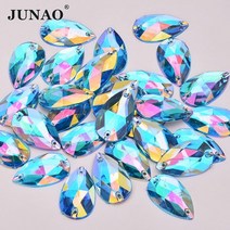 Junao 100pcs 1728mm 대형 바느질 크리스탈 ab 드롭 라인 석 아플리케, 아쿠아 마린 ab