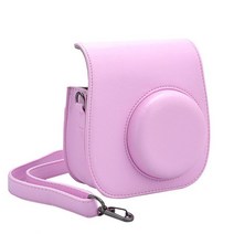 후지 필름 인스탁스 미니 8 9 어깨 카메라 가방 솔리드 컬러 숲 패턴 가죽, 02 light pink