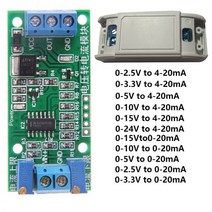0-2.5V 0-3.3V 0-5V 0-10V 0-15V 0-24V ~ 0 -20mA/4 -20mA 전압-전류 모듈 전류 송신기 신호 변환기 모듈 215373, 0-3.3V to 0-20mA215373