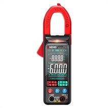 디지털 클램프 미터 DC/AC 전류 6000 카운트 멀티 전류계 전압 테스터 자동차 Amp Hz 정전용량 NCV Ohm 테스트, [01] Red