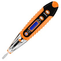 전기테스터기 휴대용검침기 디지털테스터기 MultiDigital 테스트 연필 AC DC 12-250V 테스터 전기 스크루, 01 orange