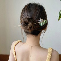 왕진주 비녀 머리핀 한복 헤어 올림머리 똥머리핀 헤어핀 뒤꽂이 비녀핀 패션 135