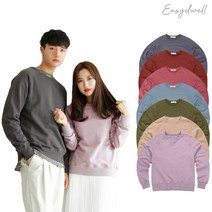 이지드웰 남여공용 빅사이즈 베이직 데일리 무지 쭈리 맨투맨[A1]