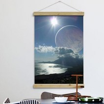 dc149-우드스크롤 60CmX90Cm-보름달풍경 이미지1