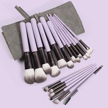 MAANGE 메이크업 브러쉬 18종 파우치 세트, 퍼플, 1세트