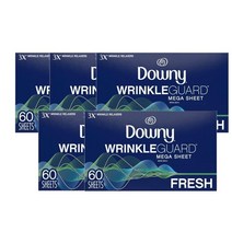다우니 링클가드 드라이어 시트 프레쉬 60장 Downy Wrinkleguard Dryer Sheets Fresh Scent, 5팩