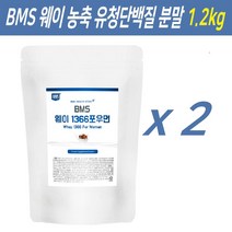 WPC 웨이 단백질보충제 유청단백질 프로틴 헬스 근육 단백질 보충제 쉐이크 파우더 농축 유청단백 복합 아미노산 포대유청 근육량 식이섬유 식사대용 여성용 여자 포우먼 BMS, 1.2kg, 2개