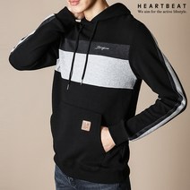 하트비트 스델란 후드티 베이직핏 배색 절개 긴팔 티셔츠 커플룩 단체복 남녀공용 단체티 빅사이즈 커플티 후디