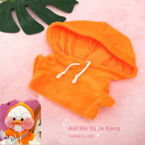 PKTOYS 귀엽고 DIY 피겨 액세서리 뽀글 귀여운 리스마스 여자친구 선물 추천 오리인형 옷 30cm, 오렌지 후드 맨투맨, 30센티 오리 피규어 적합