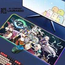 에픽 세븐 Rgb 마우스 패드 게이머 키보드 매트 책상 애니메이션 카펫 Pc 빅 게임 캐비닛 확장, 09 GG001215_03 RGB300x350x3mm