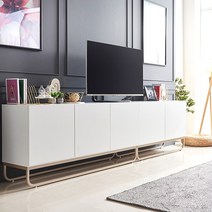 [마레앤코] 거실장 프라하반 2800 거실수납장 세트 3colors, 색상:화이트