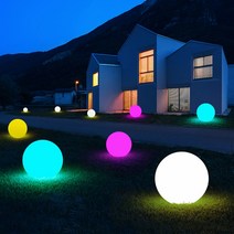 잔디등 LED정원등 매립등 야외 원격 제어 LED 야광 볼 램프 플로팅 업 잔디 조경 바닥 조명 스파 풀 전구 16 색 1PC, 01 8CM