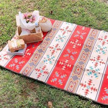 노리스 감성 돗자리 방수 피크닉 매트, 에스닉 레드