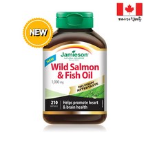 Jamieson 자미에슨 와일드 연어+생선 오일 오메가3 1000mg 210정 3개월분 캐나다 제조생산 오메가추천 오메가쓰리 연어오메가 고함량 영양제, 1병