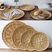 고급 싸리채반 싸리전판 원형 20cm 25cm 30cm 35cm 부침개 튀김 전 쟁반 소쿠리 빵트레이, 1개