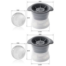 제빙기 아이스 볼 메이커 주전자 크리 에이 티브 아이스 큐브 트레이 금형 2 in 1, 2pcs 큰 공 금형