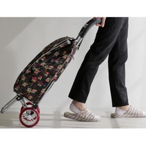 예쁜 바퀴달린 장바구니 시장카트 할머니 선물 핸드카트 주부, 우레탄바퀴(색상랜덤)