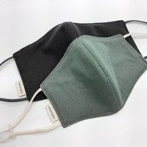 솔방울 공작소 핸드메이드 끈조절 오가닉 면 마스크 XL, 1개, 블랙, 1개