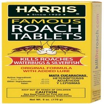 6oz Harris Roach Tablets Boric Acid Roach Killer with Lure Alternative to Bait Traps (6oz 145 Ta, 1