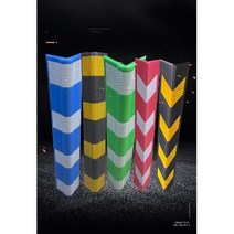 기둥보호대 반사판 코너 고무 주차장 기둥, 모서리둥근 옐로우화이트 800x100x8