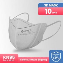 Elough-성인용 3D KN95 페이스 마스크 FPP2 Homologadas 유로파 블랙 FFP2 노아 컬러 ffp2kn95 인증, 12 10pcs Gray, 한개옵션1