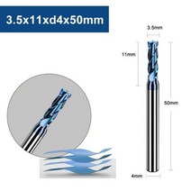 두번째 조각에서 25% 감소. HRC65 카바이드 텅스텐 스틸 밀링 커터 CNC 커팅 툴 엔드밀, 06 3.5x11xd4x50