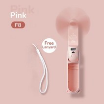 휴대용 곰 핸디 선풍기 팬 소형 다용도 가정용 접이식 USB 충전, 2000mAh Pink F8